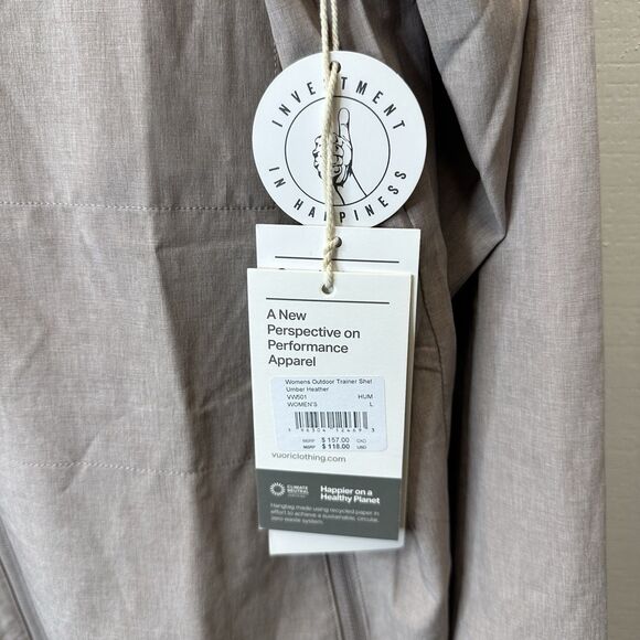NEW VUORI Outdoor Trainer Shell Jacket Large L Platinum VW501 Women’s Tan - Picture 7 of 10